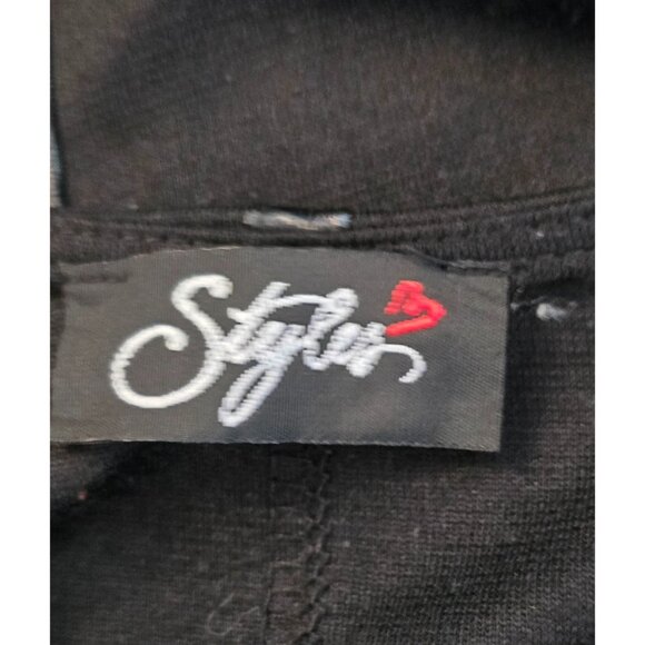 Black & Lace Panel Short Sleeve Dress whimsygoth night out coquette - Picture 4 of 7